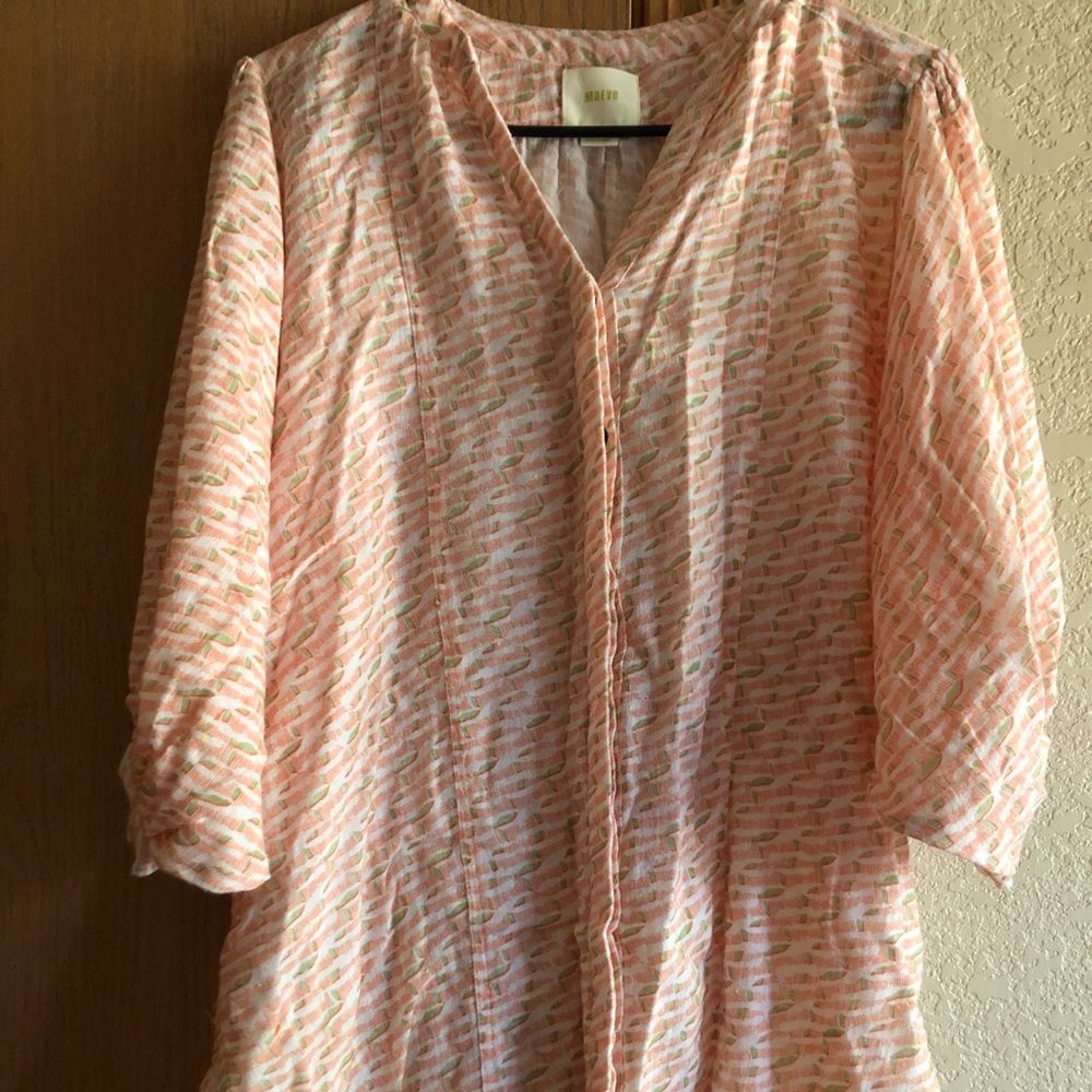 Button Front Tunic Cover up dress Orange